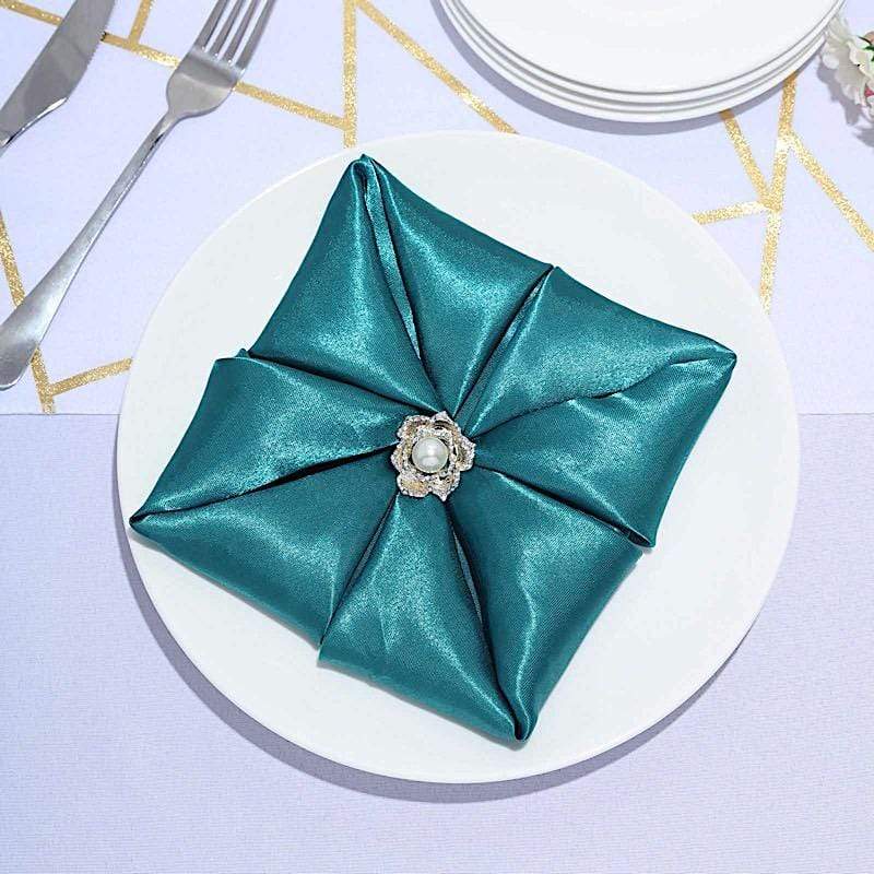 5 Satin Dinner Napkins Wedding Party Reception Events