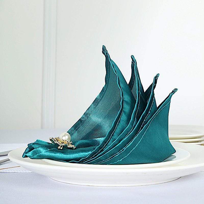 5 Satin Dinner Napkins Wedding Party Reception Events