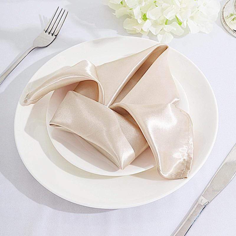 5 Satin Dinner Napkins Wedding Party Reception Events
