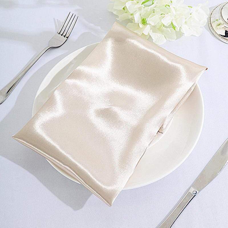 5 Satin Dinner Napkins Wedding Party Reception Events