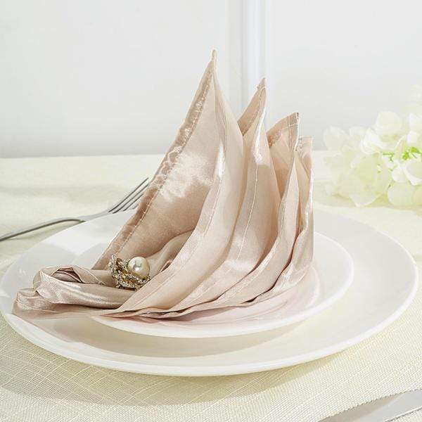 5 Satin Dinner Napkins Wedding Party Reception Events