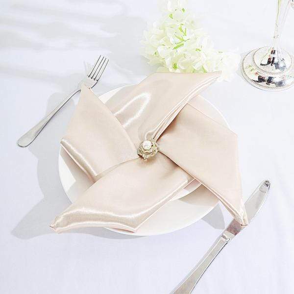 5 Satin Dinner Napkins Wedding Party Reception Events
