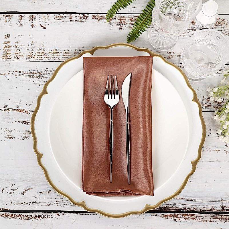 5 Satin Dinner Napkins Wedding Party Reception Events