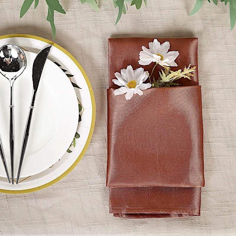 5 Satin Dinner Napkins Wedding Party Reception Events