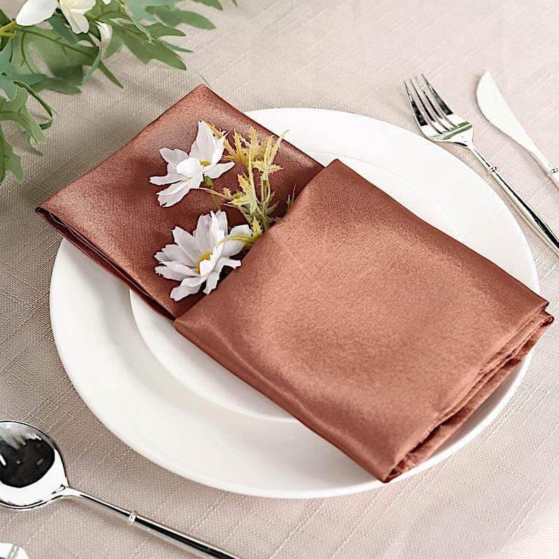 5 Satin Dinner Napkins Wedding Party Reception Events
