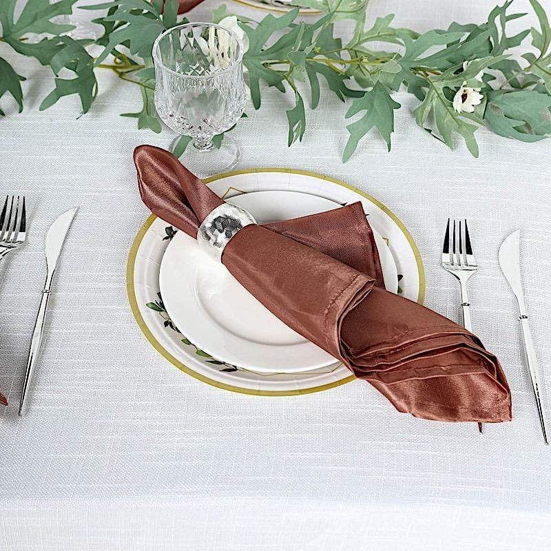 5 Satin Dinner Napkins Wedding Party Reception Events