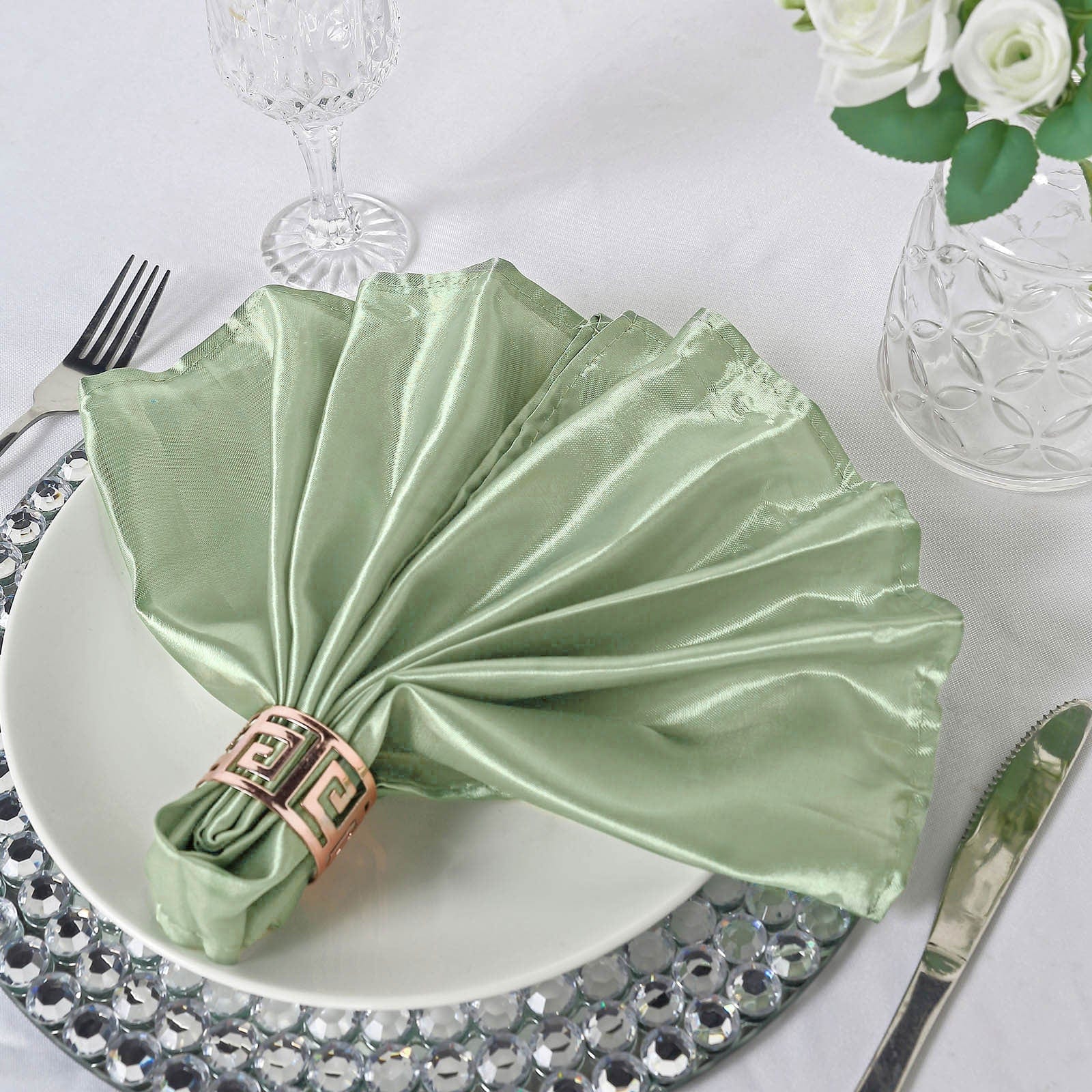 5 Satin Dinner Napkins Wedding Party Reception Events