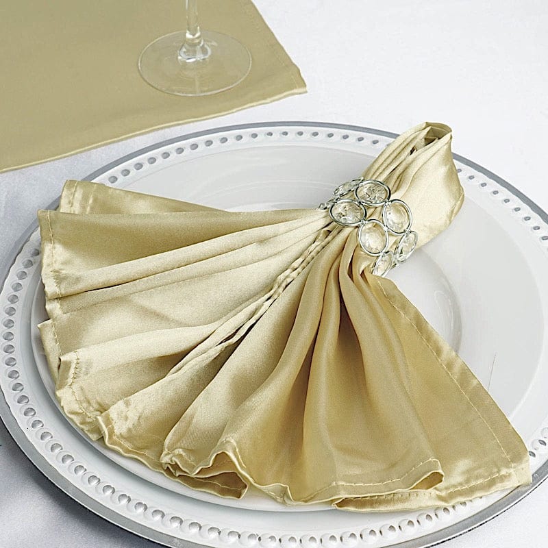 5 Satin Dinner Napkins Wedding Party Reception Events