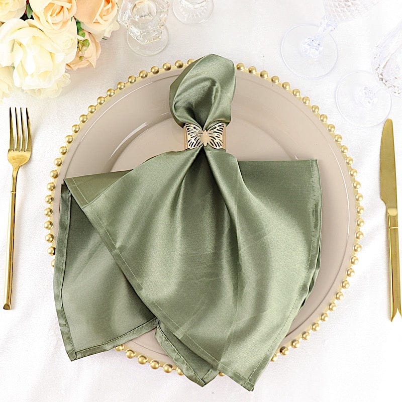 5 Satin Dinner Napkins Wedding Party Reception Events