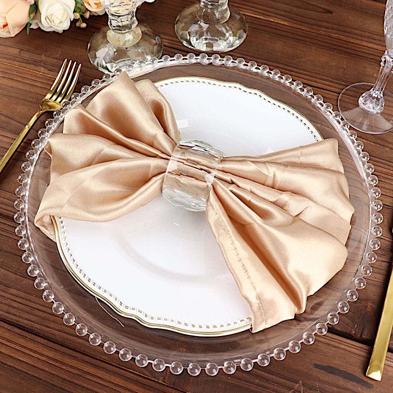 5 Satin Dinner Napkins Wedding Party Reception Events