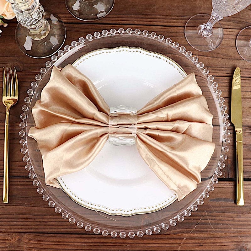 5 Satin Dinner Napkins Wedding Party Reception Events