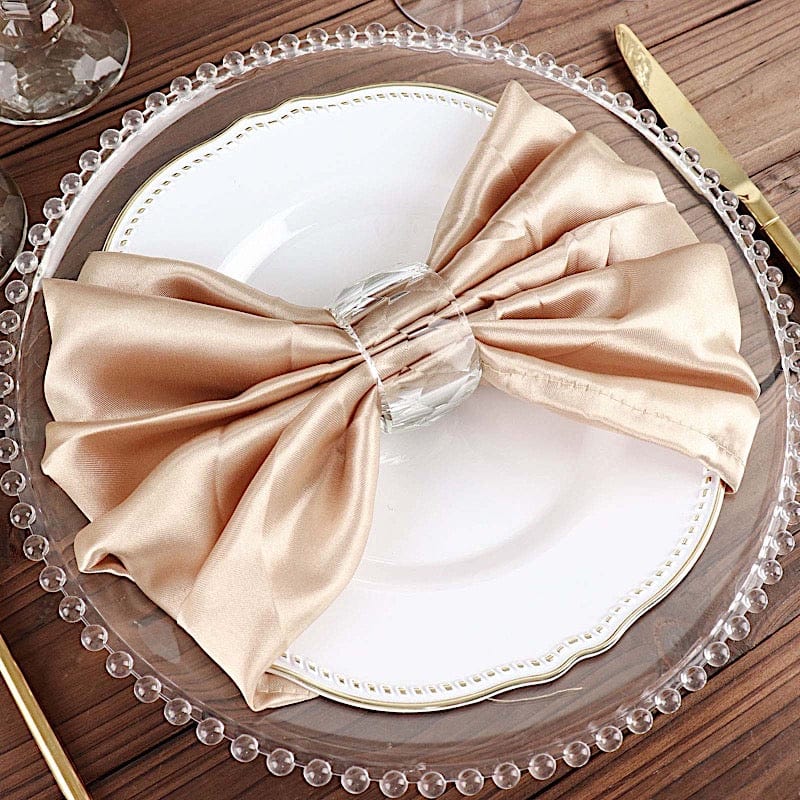 5 Satin Dinner Napkins Wedding Party Reception Events