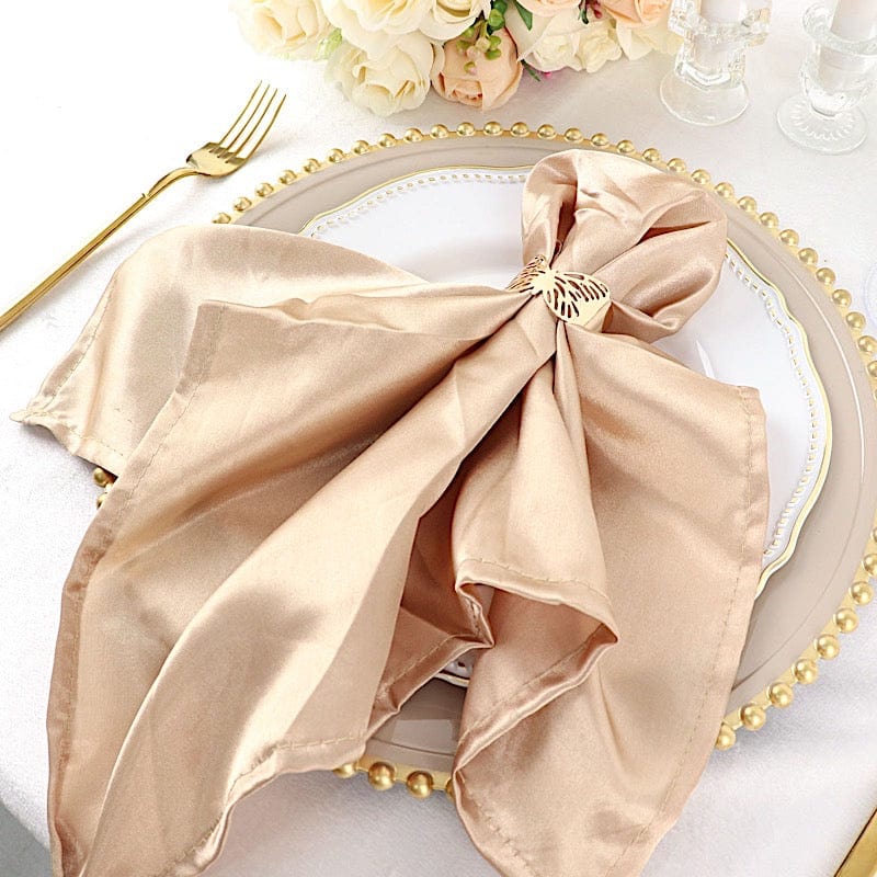 5 Satin Dinner Napkins Wedding Party Reception Events