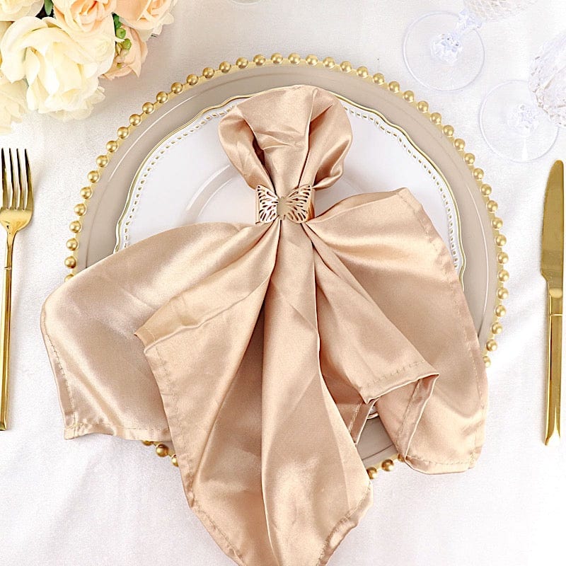 5 Satin Dinner Napkins Wedding Party Reception Events