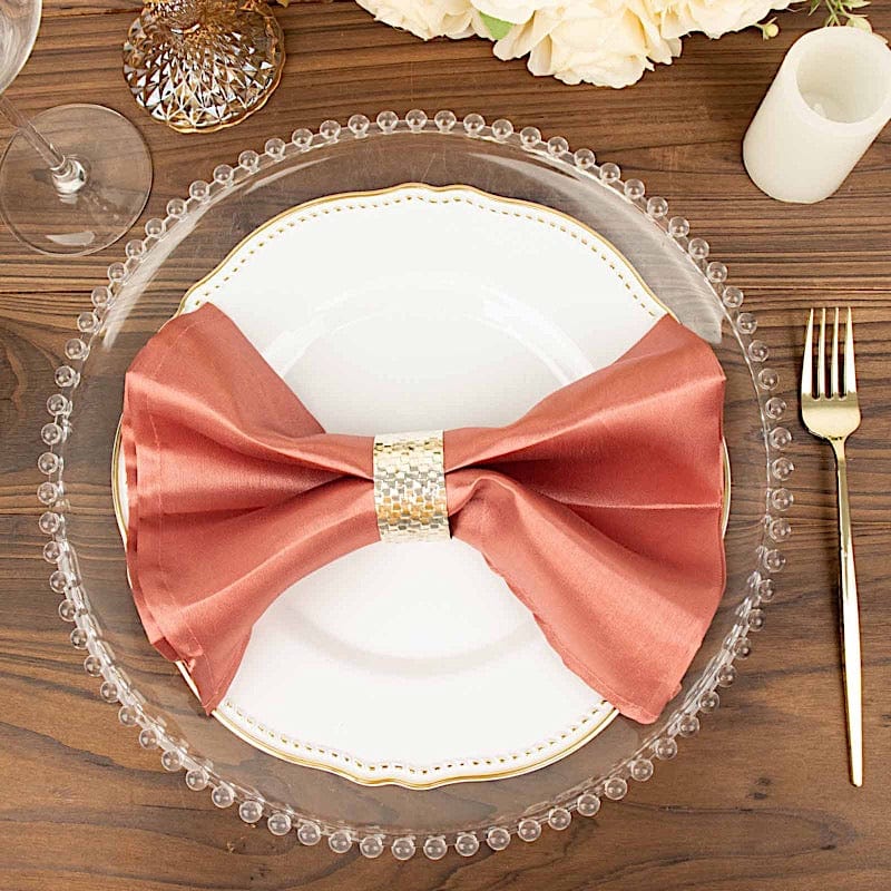 5 Satin Dinner Napkins Wedding Party Reception Events