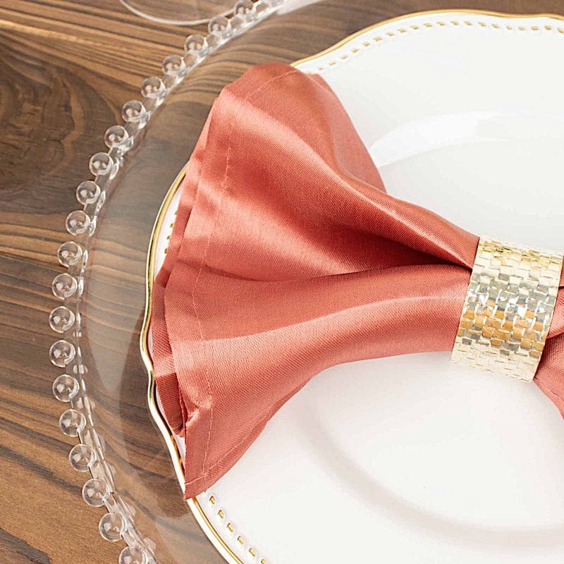 5 Satin Dinner Napkins Wedding Party Reception Events
