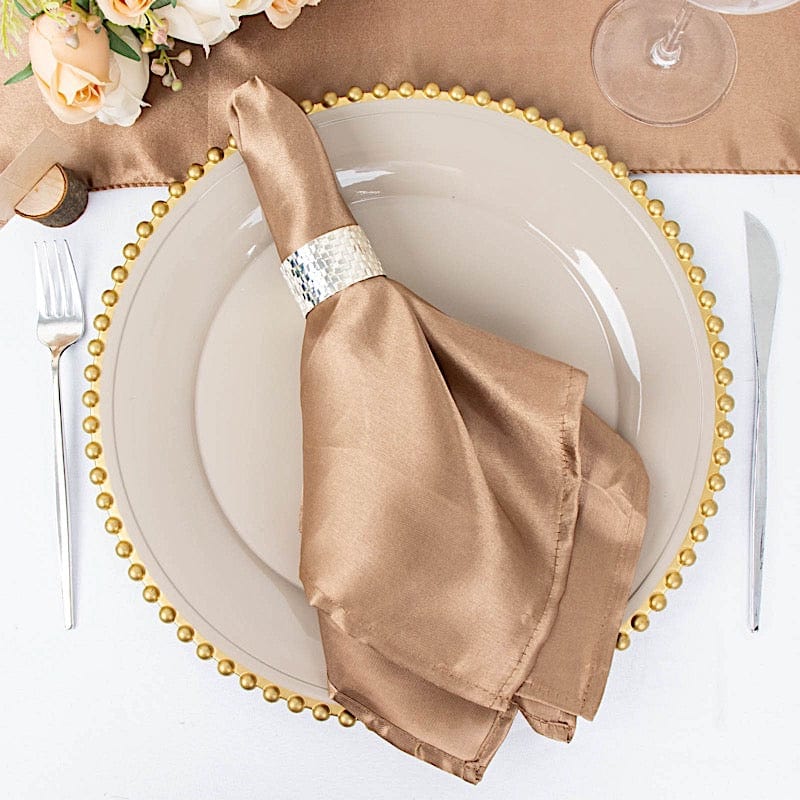 5 Satin Dinner Napkins Wedding Party Reception Events