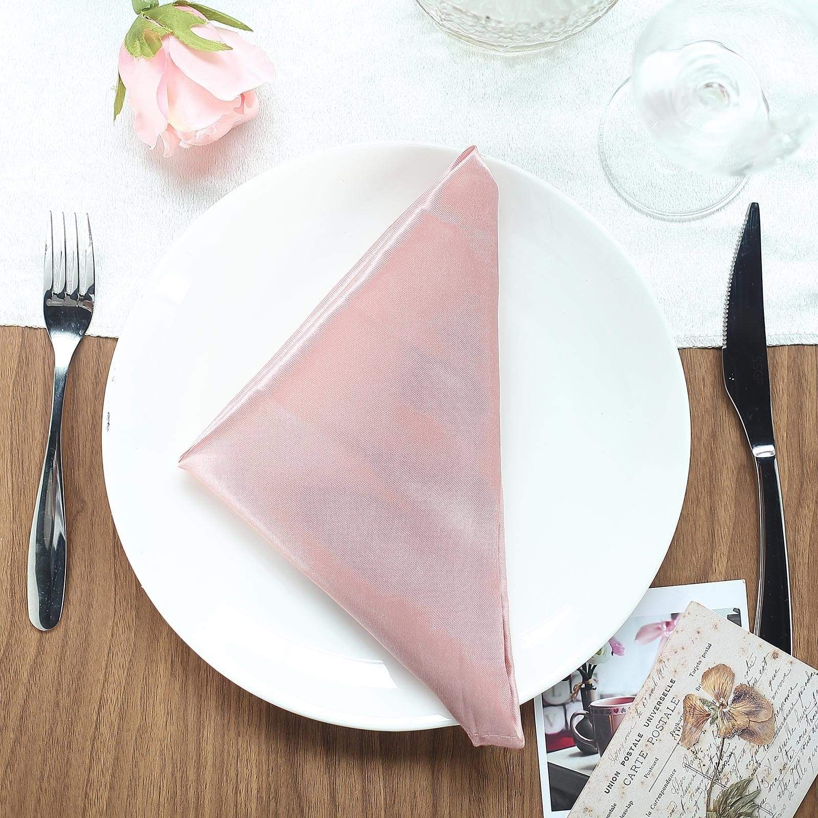 5 Satin Dinner Napkins Wedding Party Reception Events