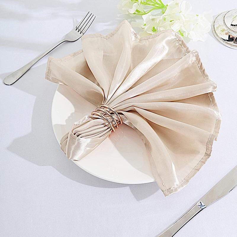 5 Satin Dinner Napkins Wedding Party Reception Events