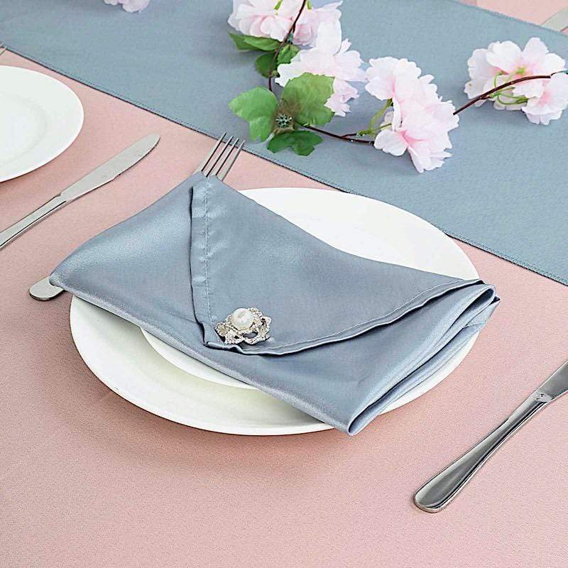 5 Satin Dinner Napkins Wedding Party Reception Events