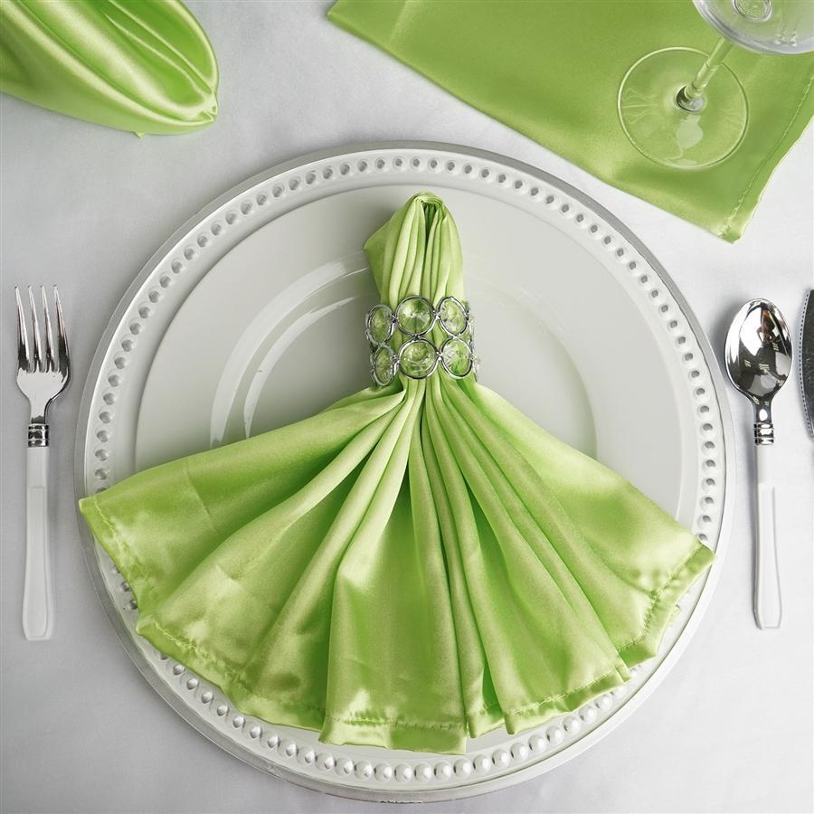 5 Satin Dinner Napkins Wedding Party Reception Events
