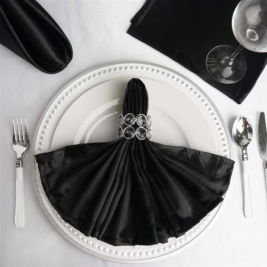 5 Satin Dinner Napkins Wedding Party Reception Events