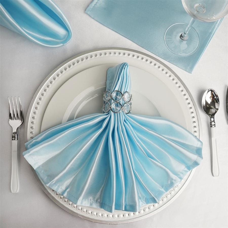 5 Satin Dinner Napkins Wedding Party Reception Events