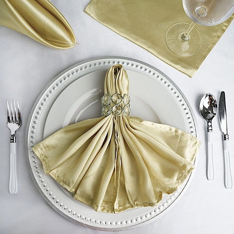 5 Satin Dinner Napkins Wedding Party Reception Events