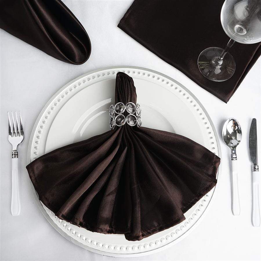 5 Satin Dinner Napkins Wedding Party Reception Events