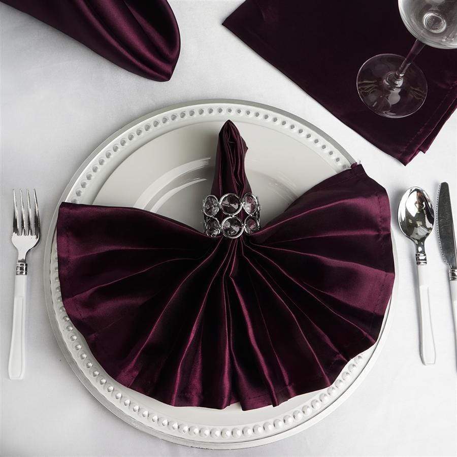 5 Satin Dinner Napkins Wedding Party Reception Events