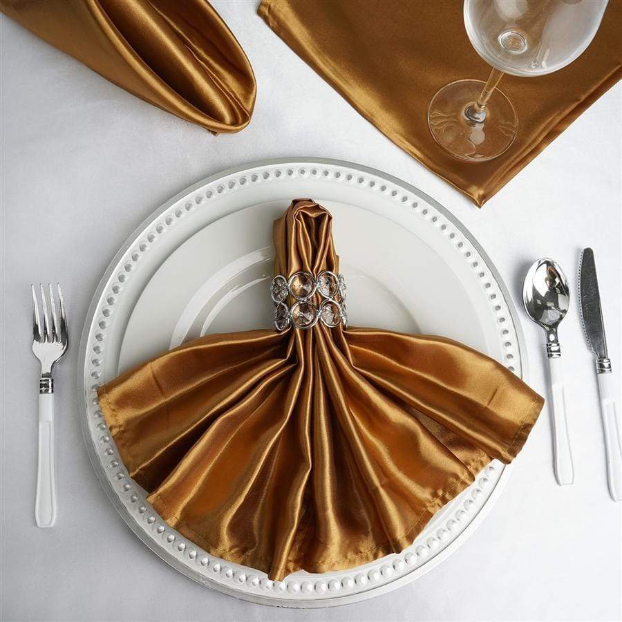 5 Satin Dinner Napkins Wedding Party Reception Events