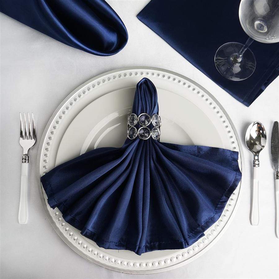 5 Satin Dinner Napkins Wedding Party Reception Events