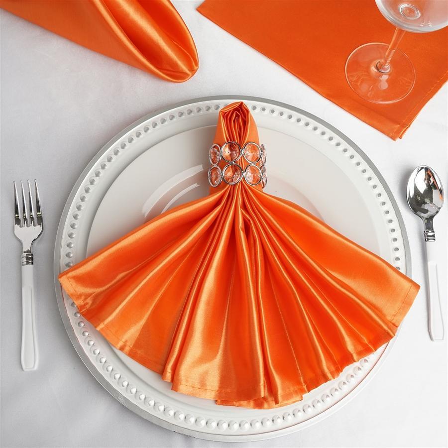 5 Satin Dinner Napkins Wedding Party Reception Events