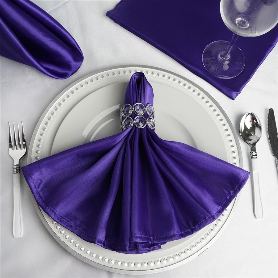 5 Satin Dinner Napkins Wedding Party Reception Events
