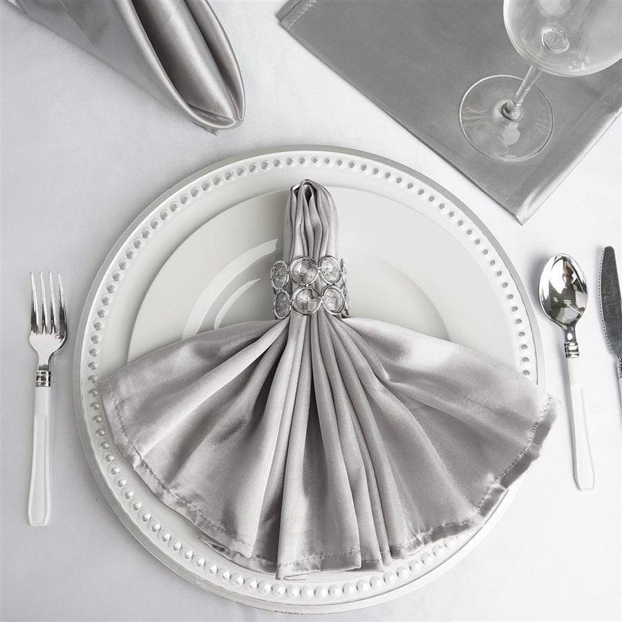 5 Satin Dinner Napkins Wedding Party Reception Events