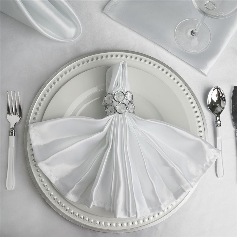 5 Satin Dinner Napkins Wedding Party Reception Events