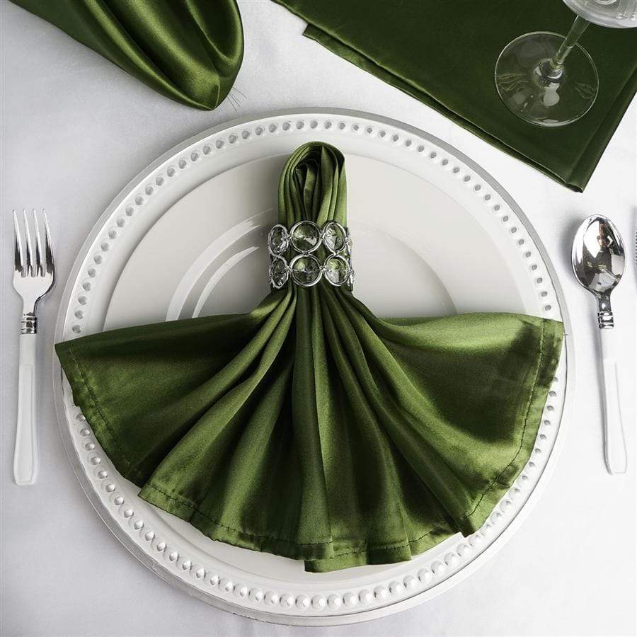 5 Satin Dinner Napkins Wedding Party Reception Events