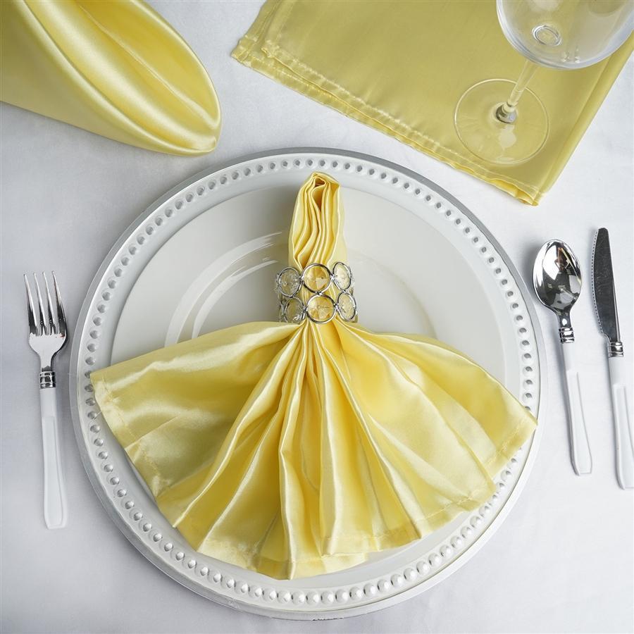 5 Satin Dinner Napkins Wedding Party Reception Events
