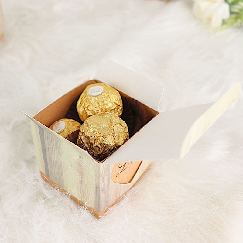 25 Natural Gift Boxes with Rustic Wooden Design Party Favor Holders ...