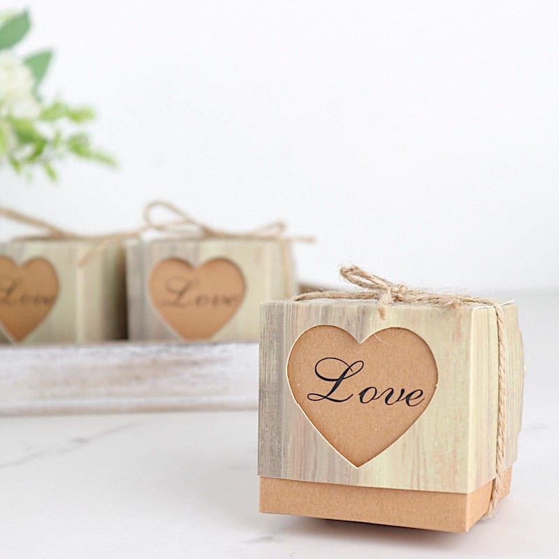 25 Natural Gift Boxes with Rustic Wooden Design Party Favor Holders ...