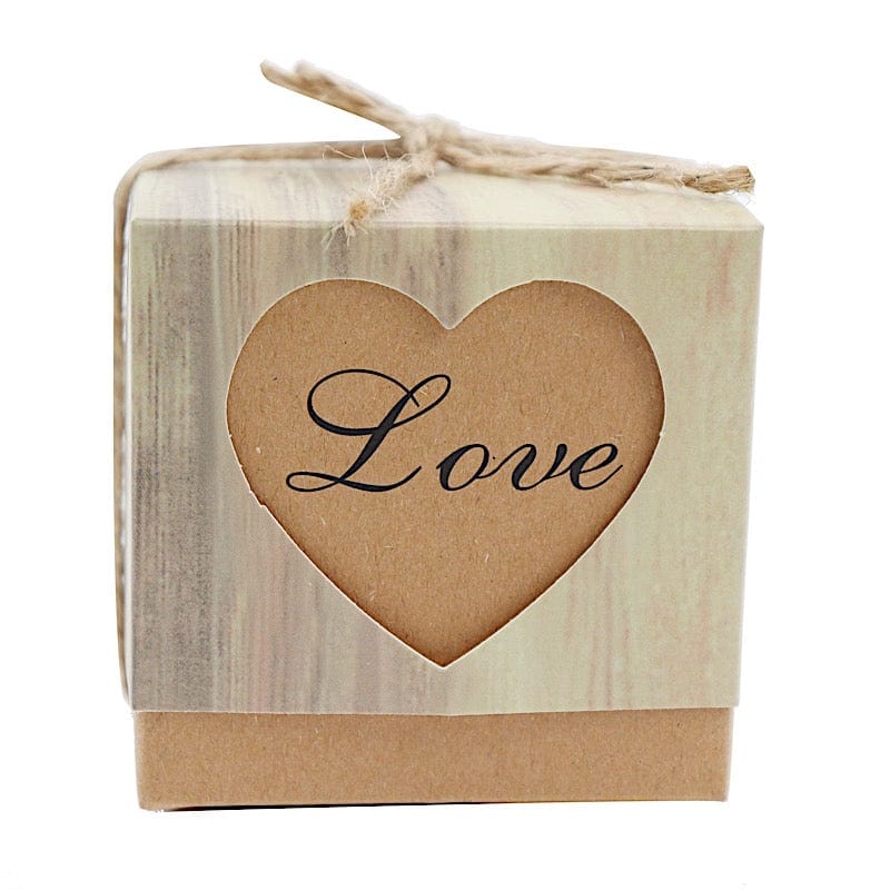 25 Natural Gift Boxes with Rustic Wooden Design Party Favor Holders ...