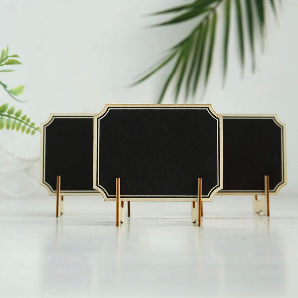 10 Black 3x4 in Wood Chalkboards with Removable Stands Wedding Favors