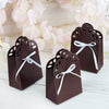 100 pcs Chocolate Brown Wedding Favors Boxes with Ribbon