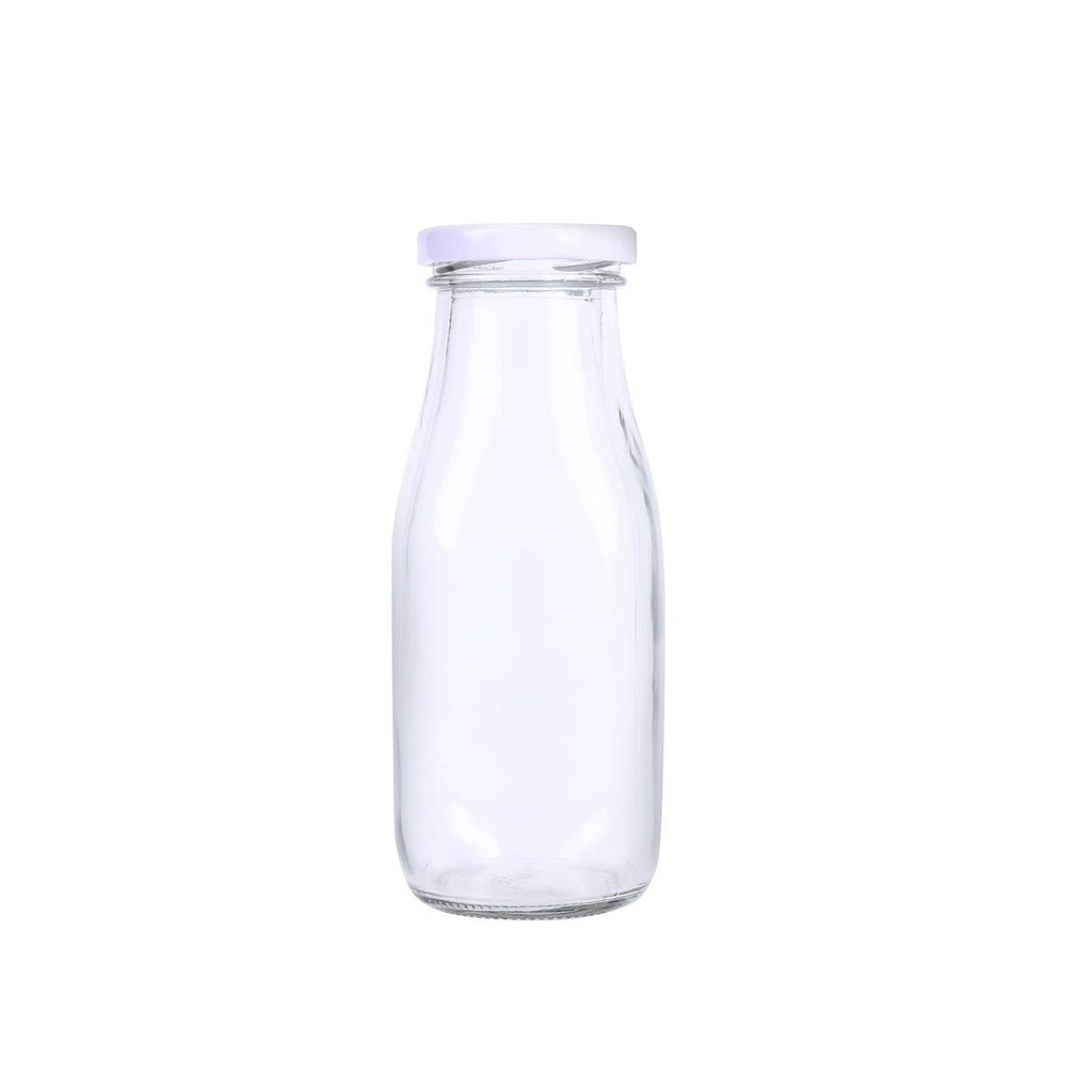 12 oz Glass Bottles, Clear Glass Milk Bottles with Silver Metal Airtight  Lids, Vintage Breakfast Sha…See more 12 oz Glass Bottles, Clear Glass Milk