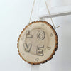 2 pcs 8 in wide Brown Natural Round Wood Plaques Hanging Signs