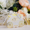 25 White and Gold Cinderella Carriage Wedding Favor Boxes with Ribbons