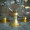 3 pcs 11" 16" 18" tall Gold Trimmed Clear Glass Apothecary Jars with Lids