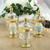 3 pcs Clear with Gold Trim Glass Apothecary Jars with Lids