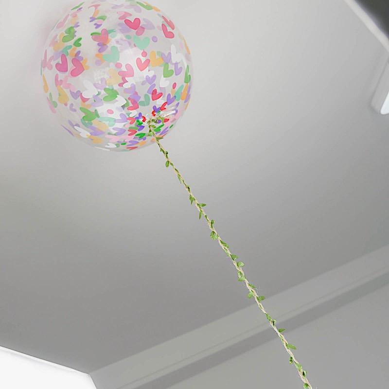 32 feet Natural Jute String Ribbon with Green Artificial Craft Leaves