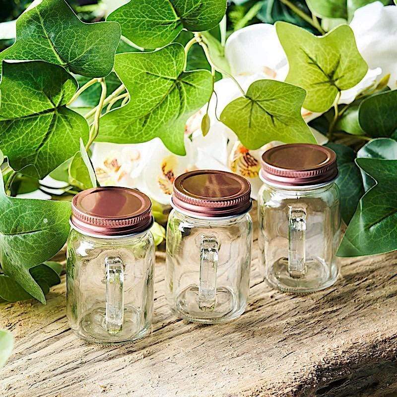 Balsacircle 4 Clear 4 oz Glass Mason Mini Jars